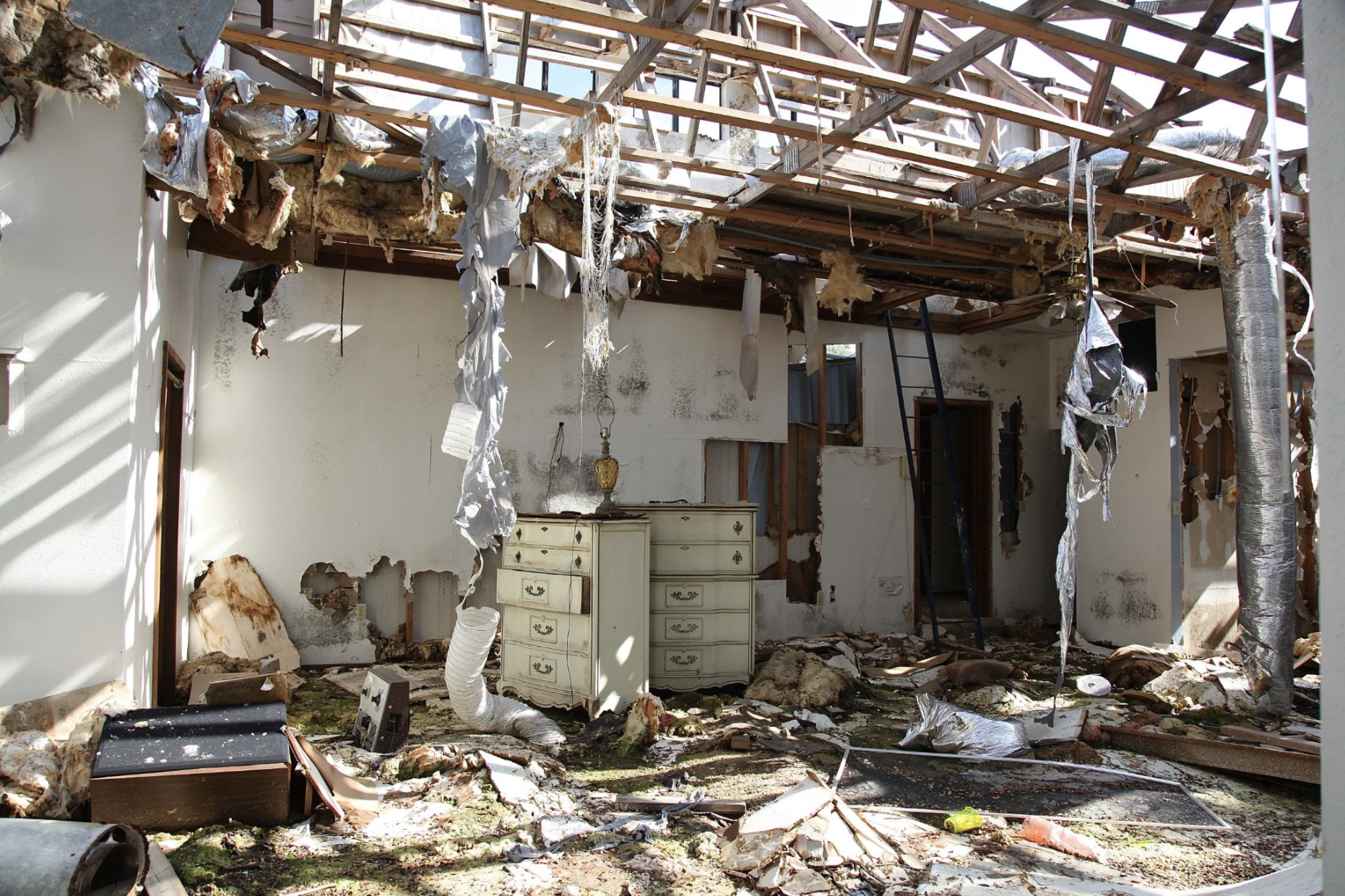 House destroyed by water leak