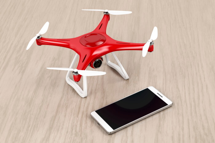 Drone and smartphone