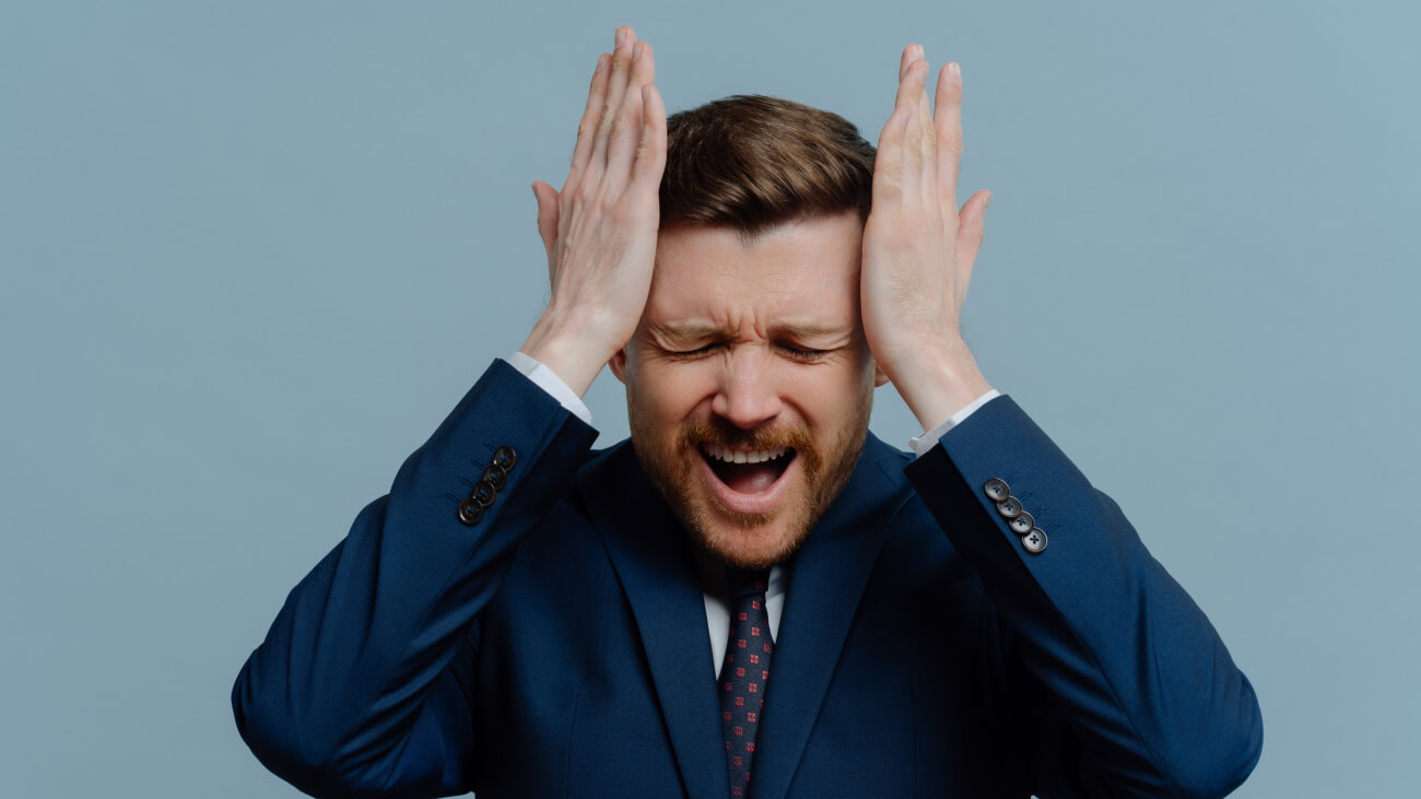 Man unhappy after receiving bad news