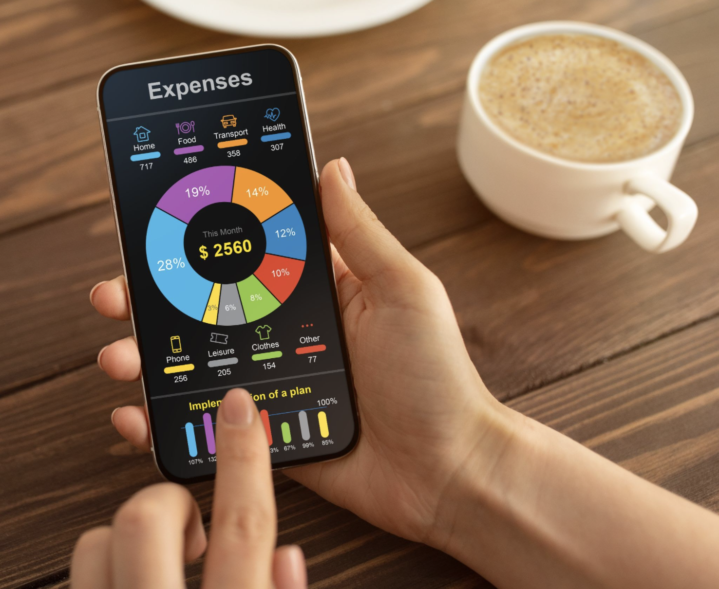 Mobile app for tracking expenses