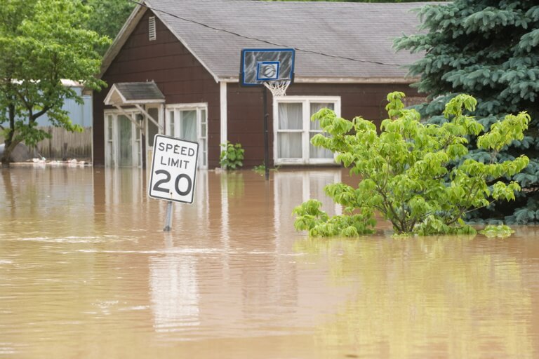 Flooded homes