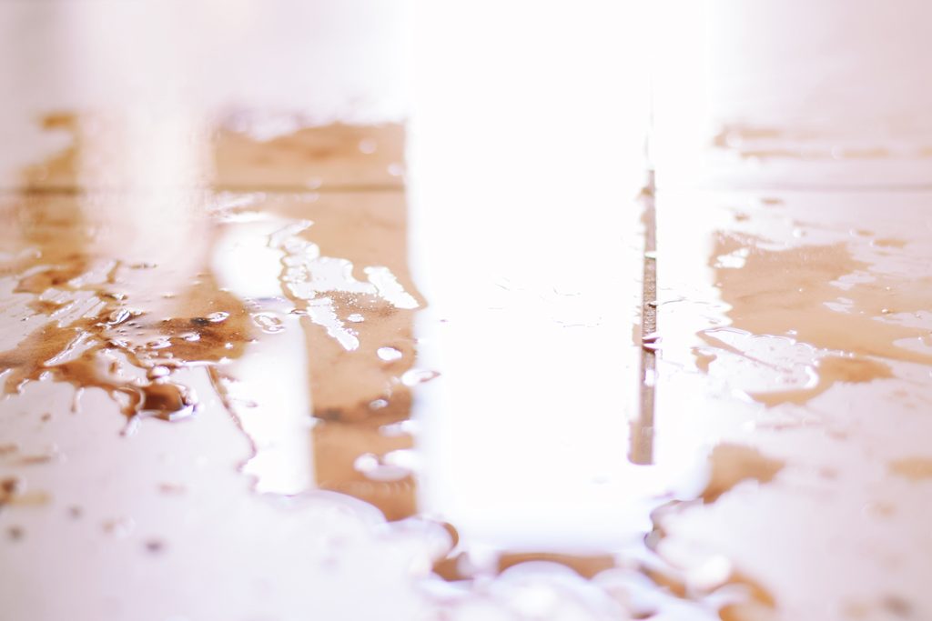 contaminated water spill from a sewage backup