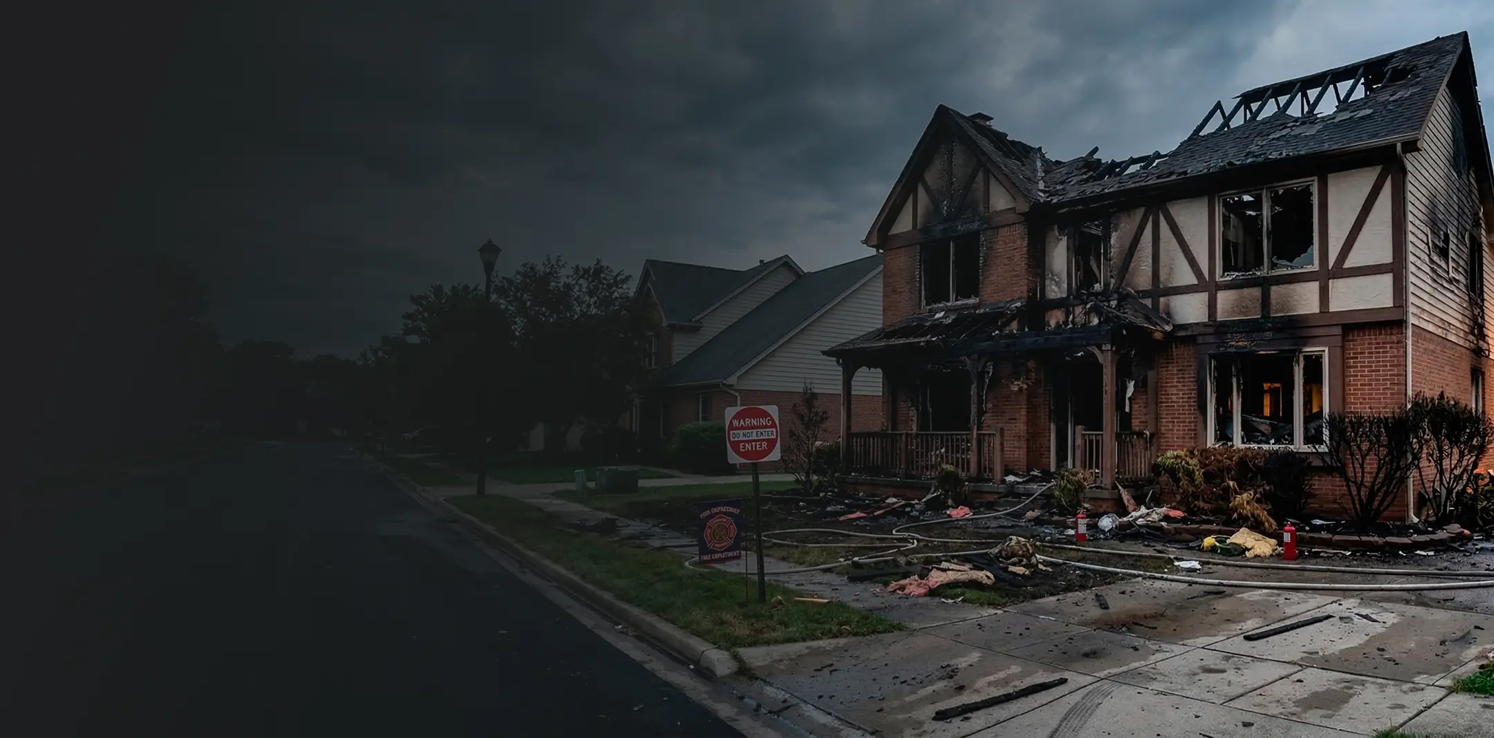 fire-damaged home after a fire